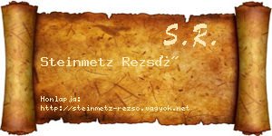 Steinmetz Rezső névjegykártya